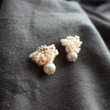 Camellia Mariota Earrings in Blush Pink Left