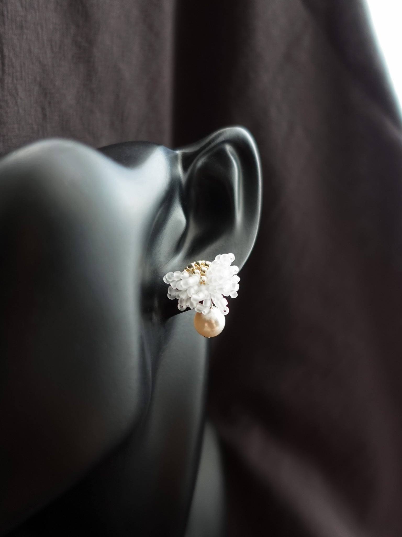 Camellia Mariota Earrings in Cloud White Bust