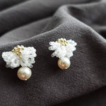 Camellia Mariota Earrings in Cloud White Side