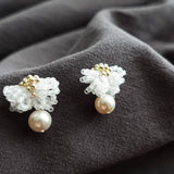 Camellia Mariota Earrings in Cloud White Side