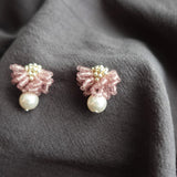 Camellia Mariota Earrings in Mauve Purple Right