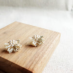 Camellia Pearl Dip Earrings in Ivory Display