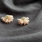 Camellia Stud Earrings in Blush Pink Right