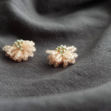Camellia Stud Earrings in Blush Pink Right