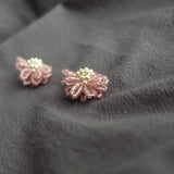 Camellia Stud Earrings in Mauve Purple Right