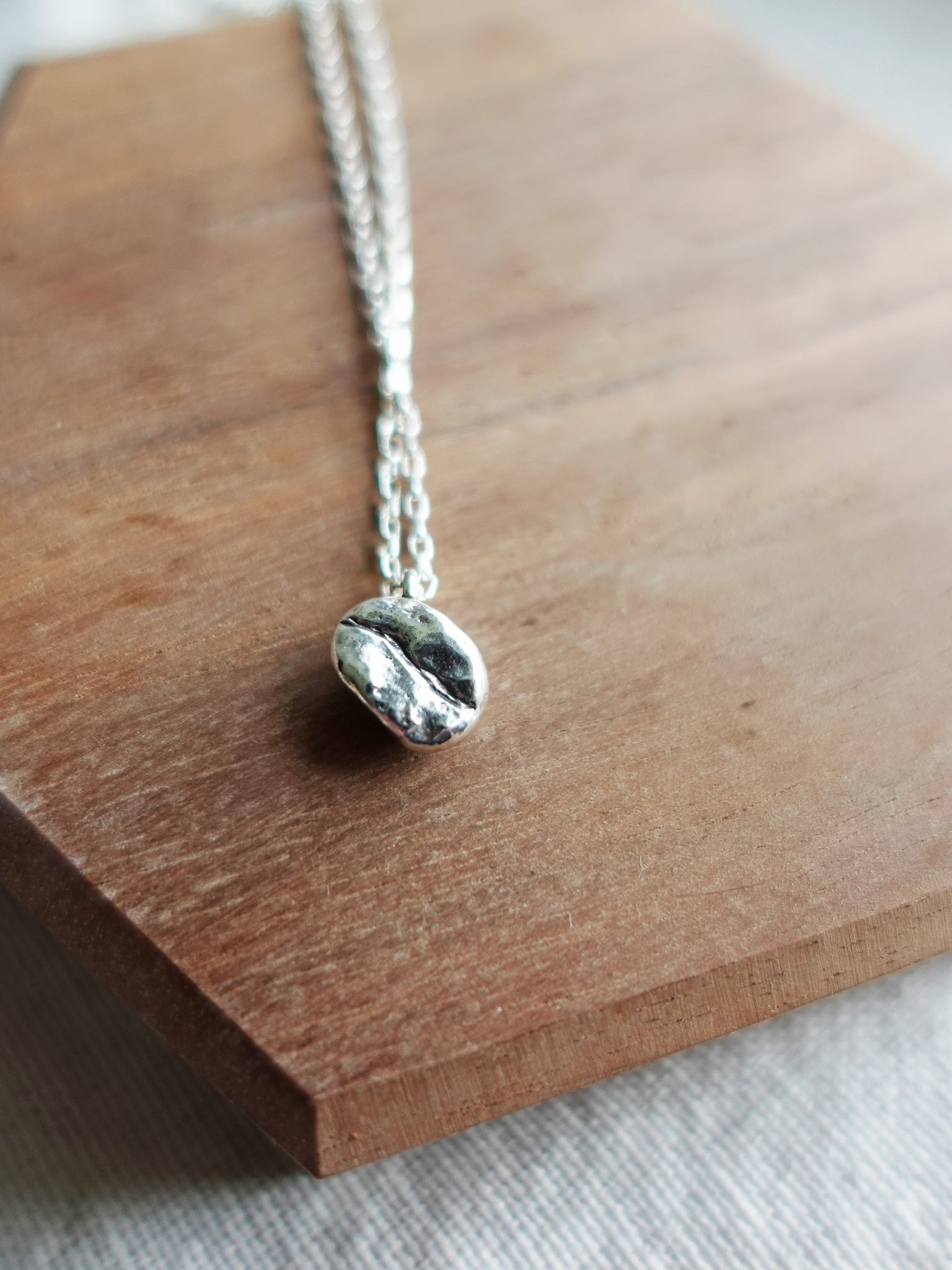 Coffee Bean Necklace Close Up