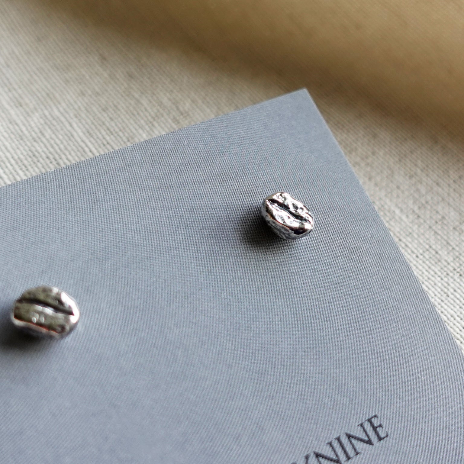 Coffee Bean Stud Earrings Card