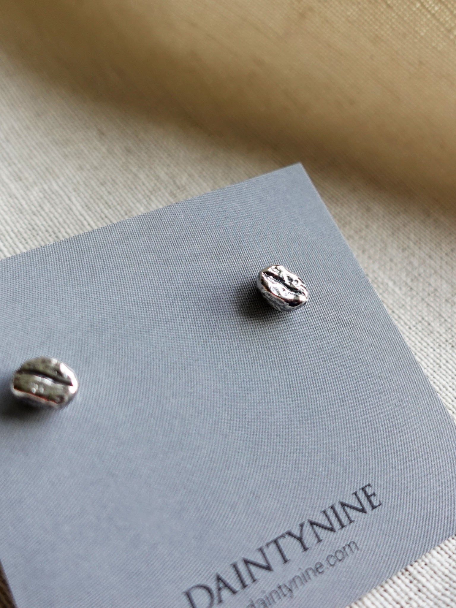 Coffee Bean Stud Earrings Card