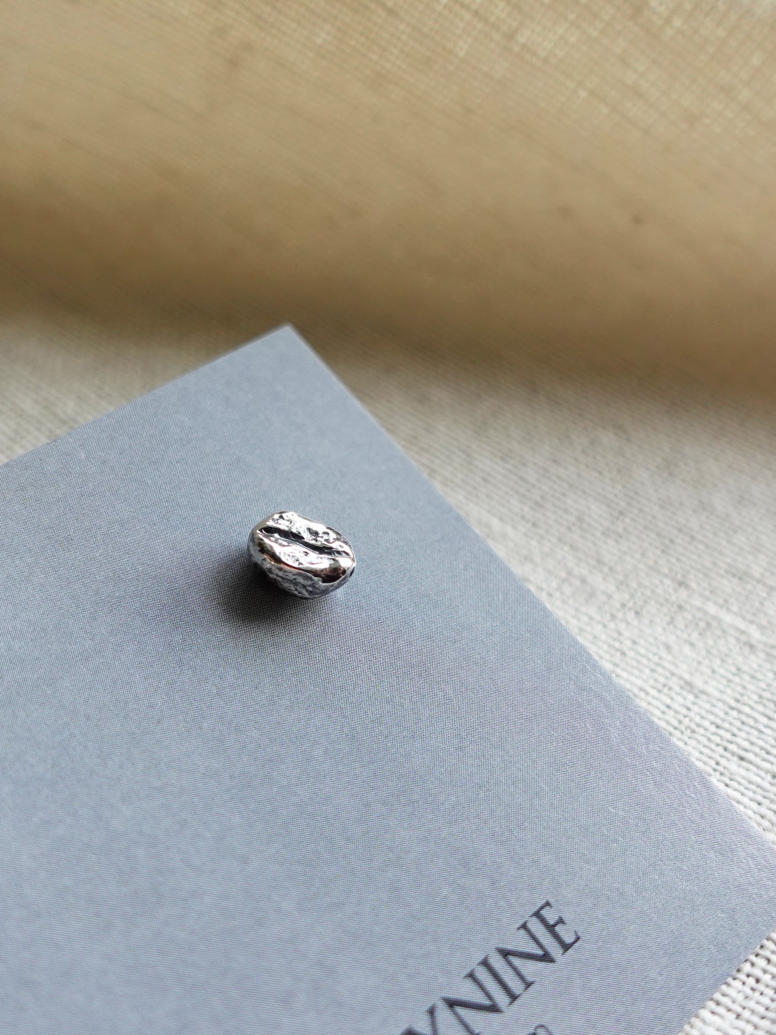 Coffee Bean Stud Earrings Close Up