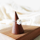 Cyme Petite Slim Ring in White