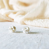 Cyme Petite Stud Earrings in White