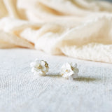 Cyme Petite Stud Earrings in White