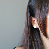 Cyme Petite Stud Earrings in White
