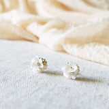 Cyme Petite Stud Earrings in White