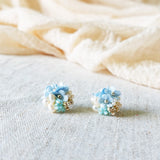 Cyme Stud Earrings in Blue