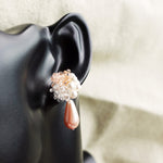 Diana Teardrop Mariota Earrings in Pink Bust