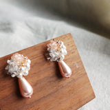 Diana Teardrop Mariota Earrings in Pink Display Left