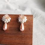 Diana Teardrop Mariota Earrings in Pink Display Right