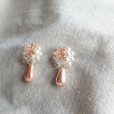 Diana Teardrop Mariota Earrings in Pink Right