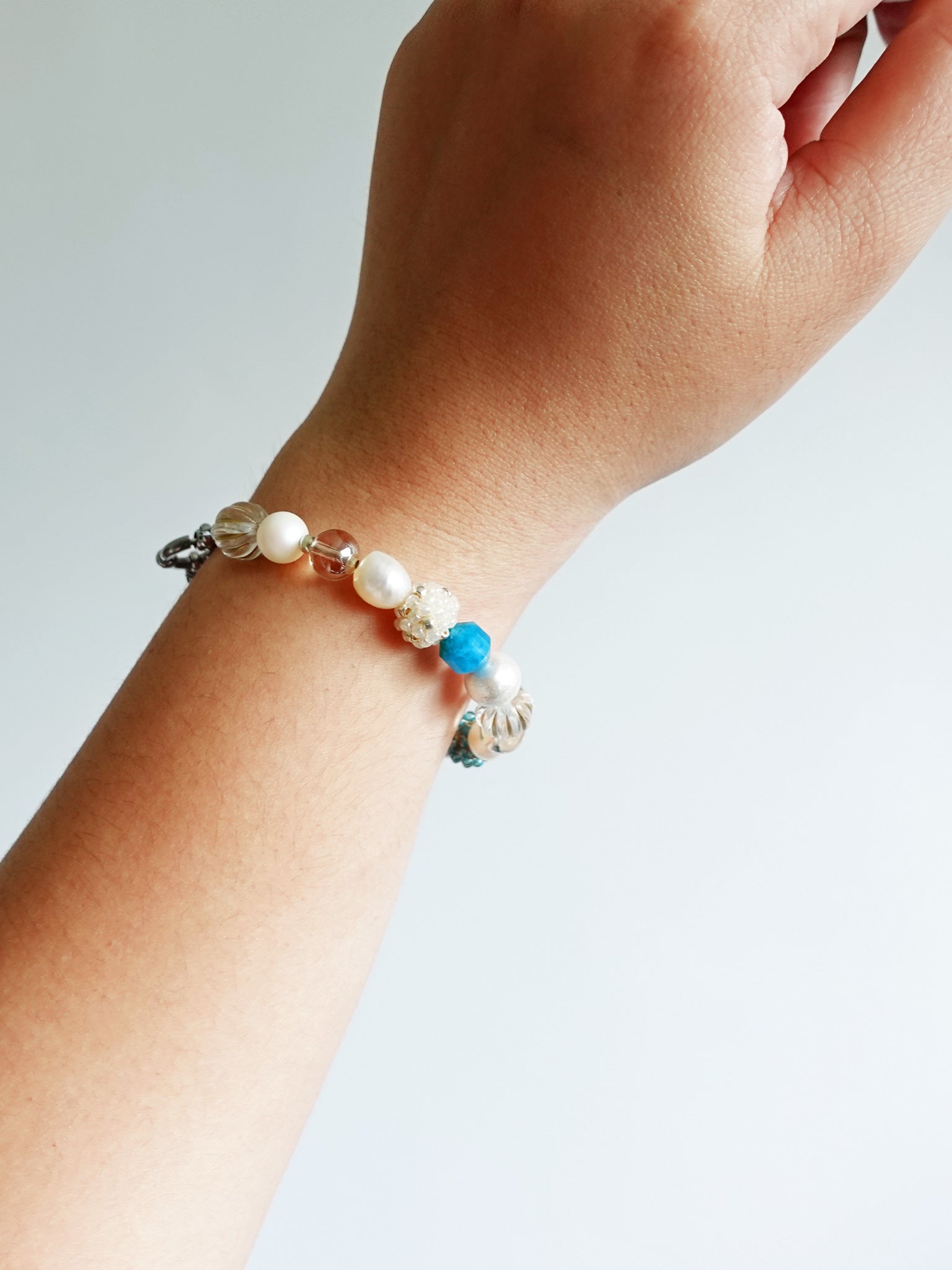 Elowen Bracelet in Ocean Green Hand 1
