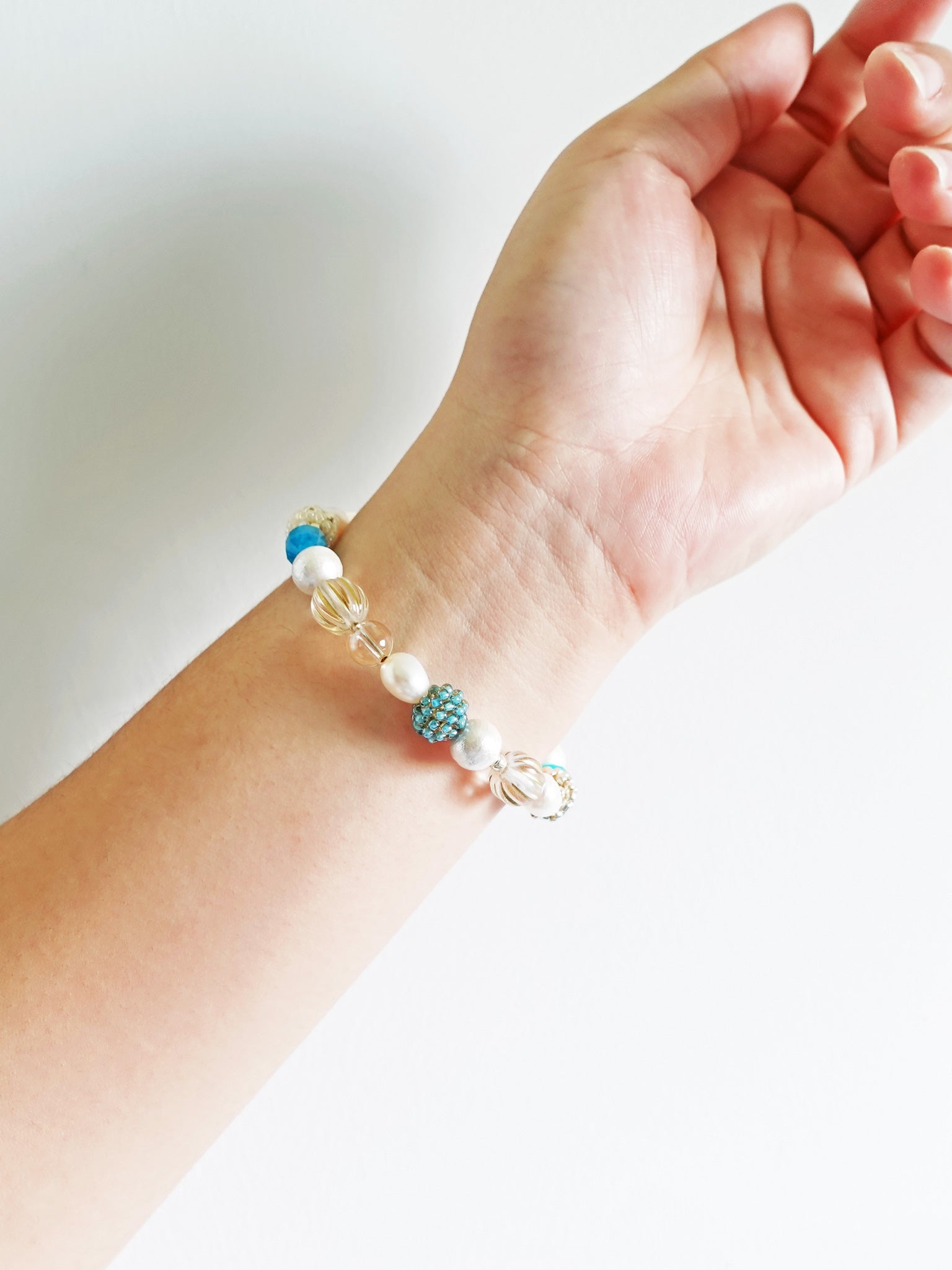 Elowen Bracelet in Ocean Green Hand 2