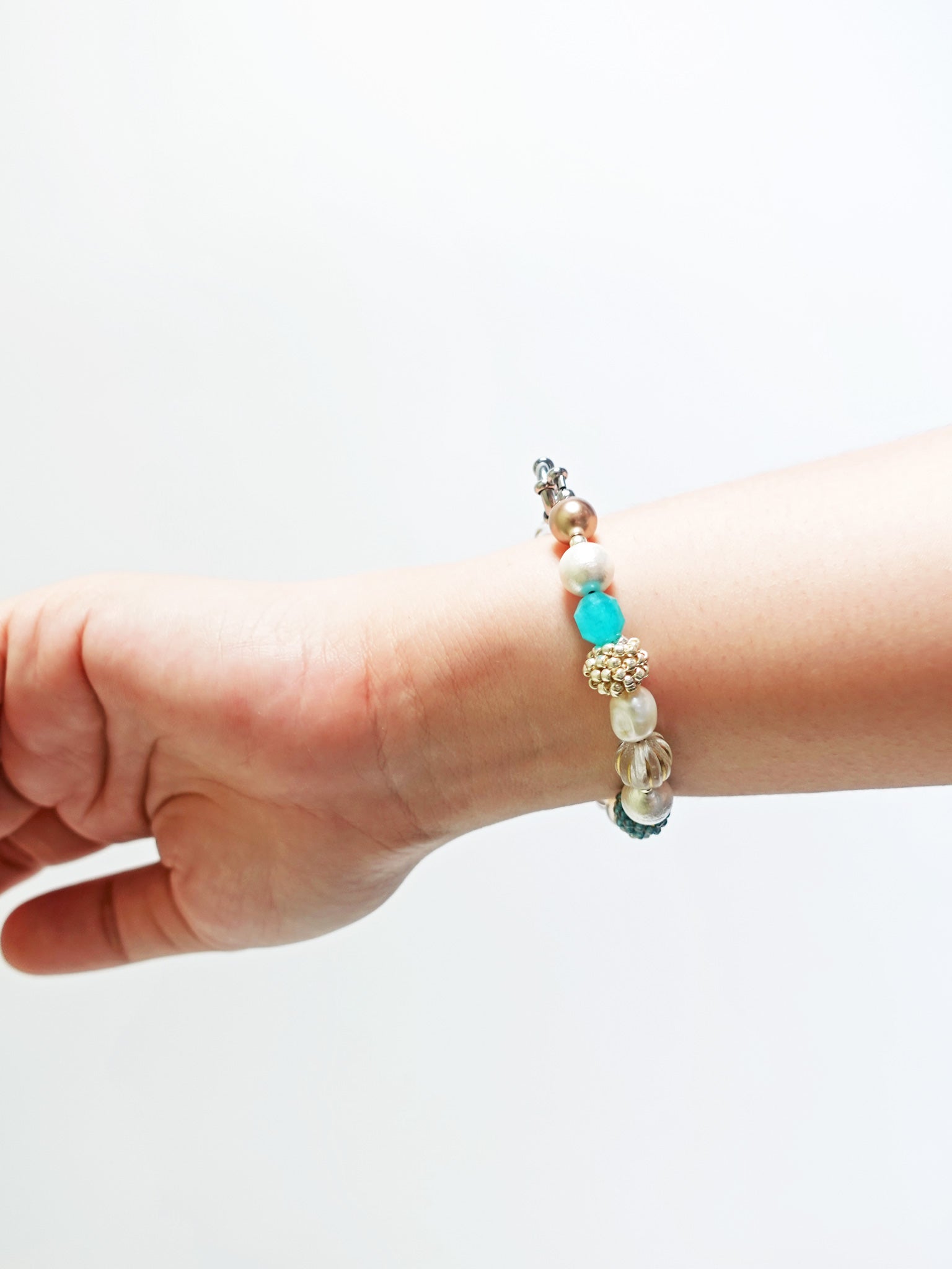 Elowen Bracelet in Ocean Green Hand 3