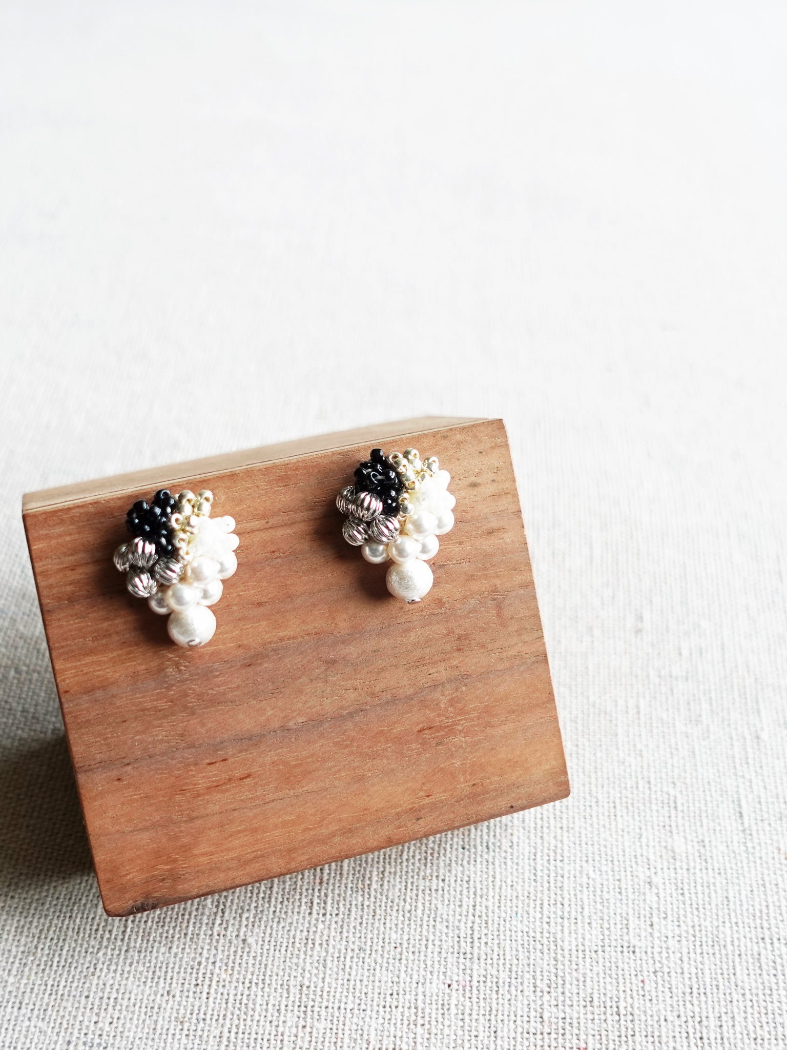 Emery Snowball Earrings Display Front