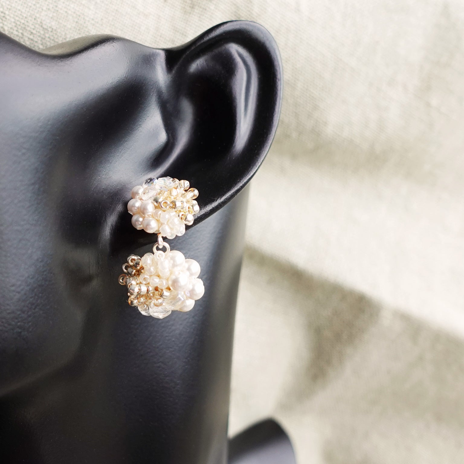 Estellar Earrings in Ivory Bust