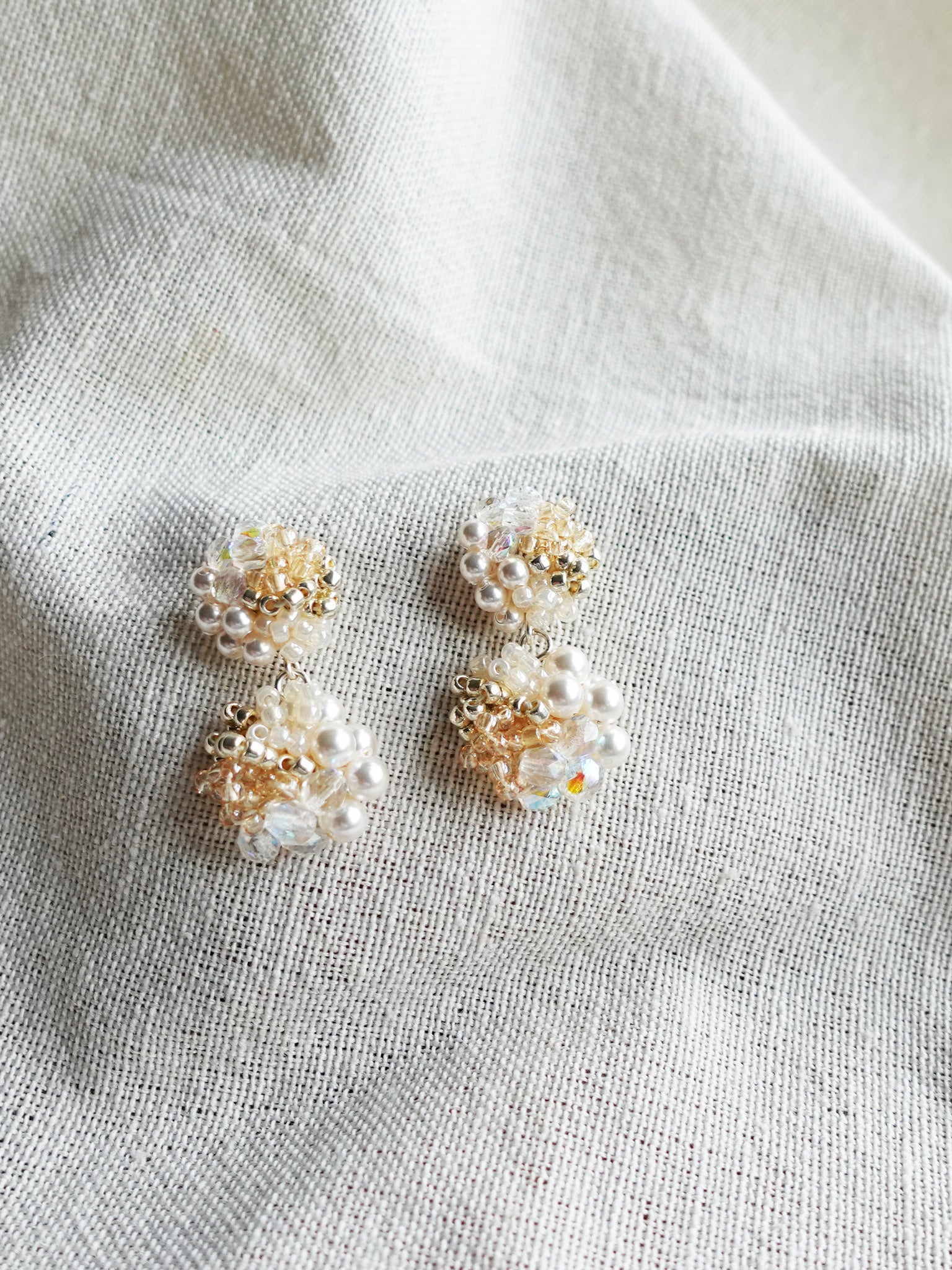 Estellar Earrings in Ivory Front Right