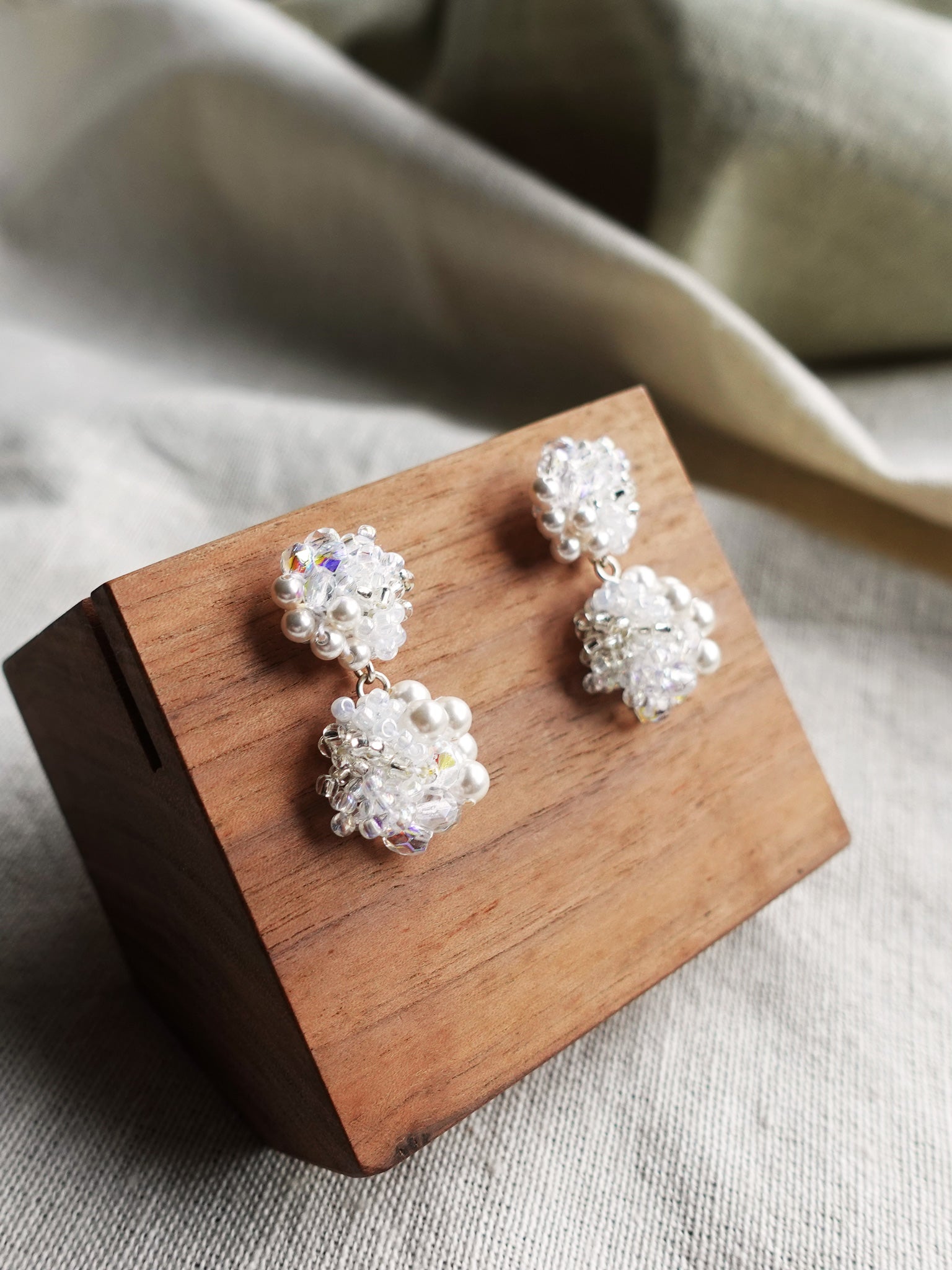 Estellar Earrings in White Display Left