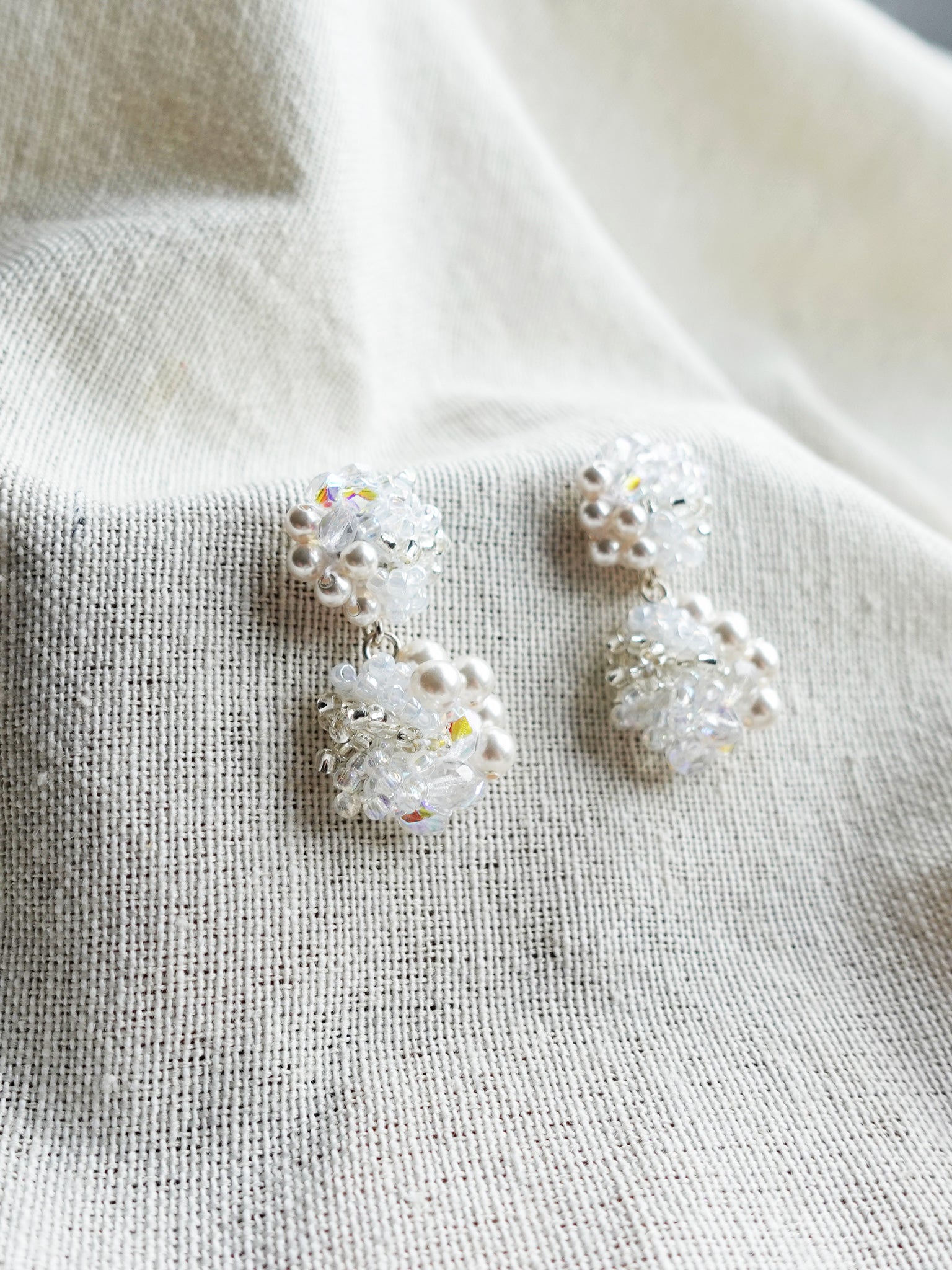 Estellar Earrings in White Left
