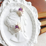 Fantasia Snowball Earrings in Royal Purple Girl