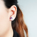 Fantasia Stud Earrings in Royal Purple Model