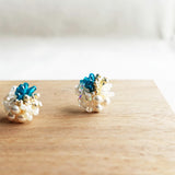 Felisia Stud Earrings in Teal Display Front