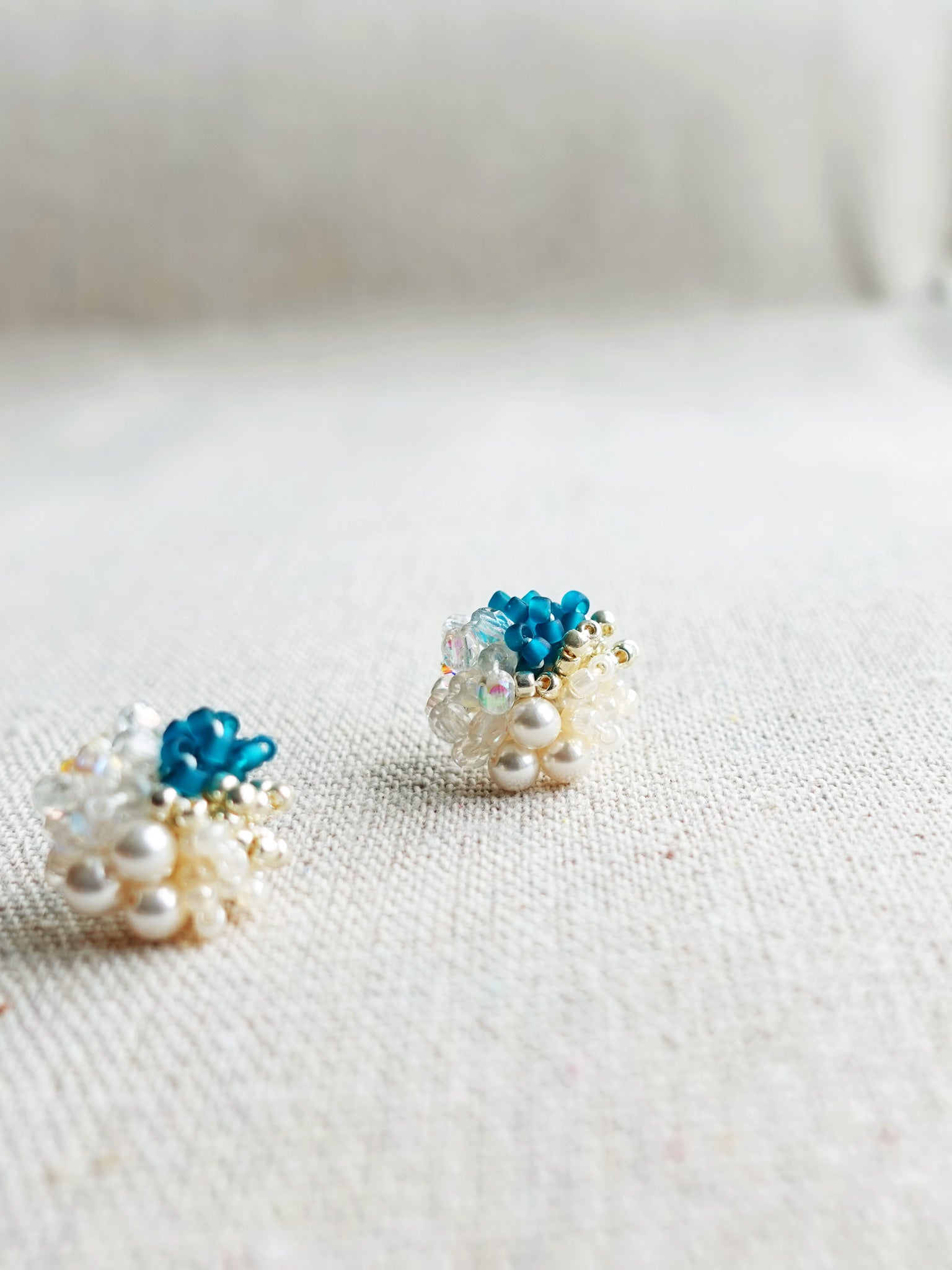 Felisia Stud Earrings in Teal Front