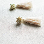 Fluffy Dos Tassel Earrings in Gold Side