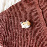 Fox Loaf Brooch Pin Cardigan
