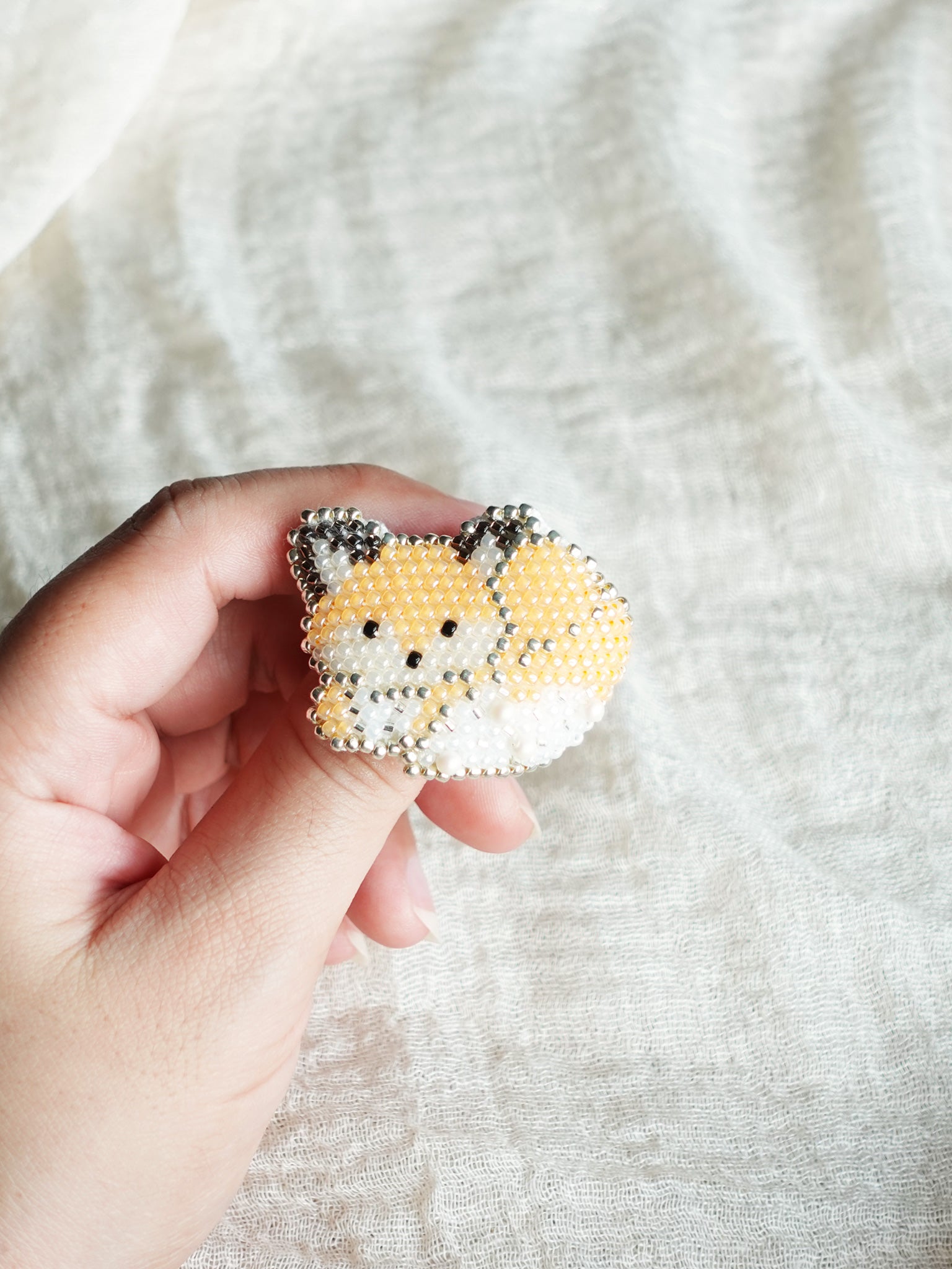 Fox Loaf Brooch Pin Held
