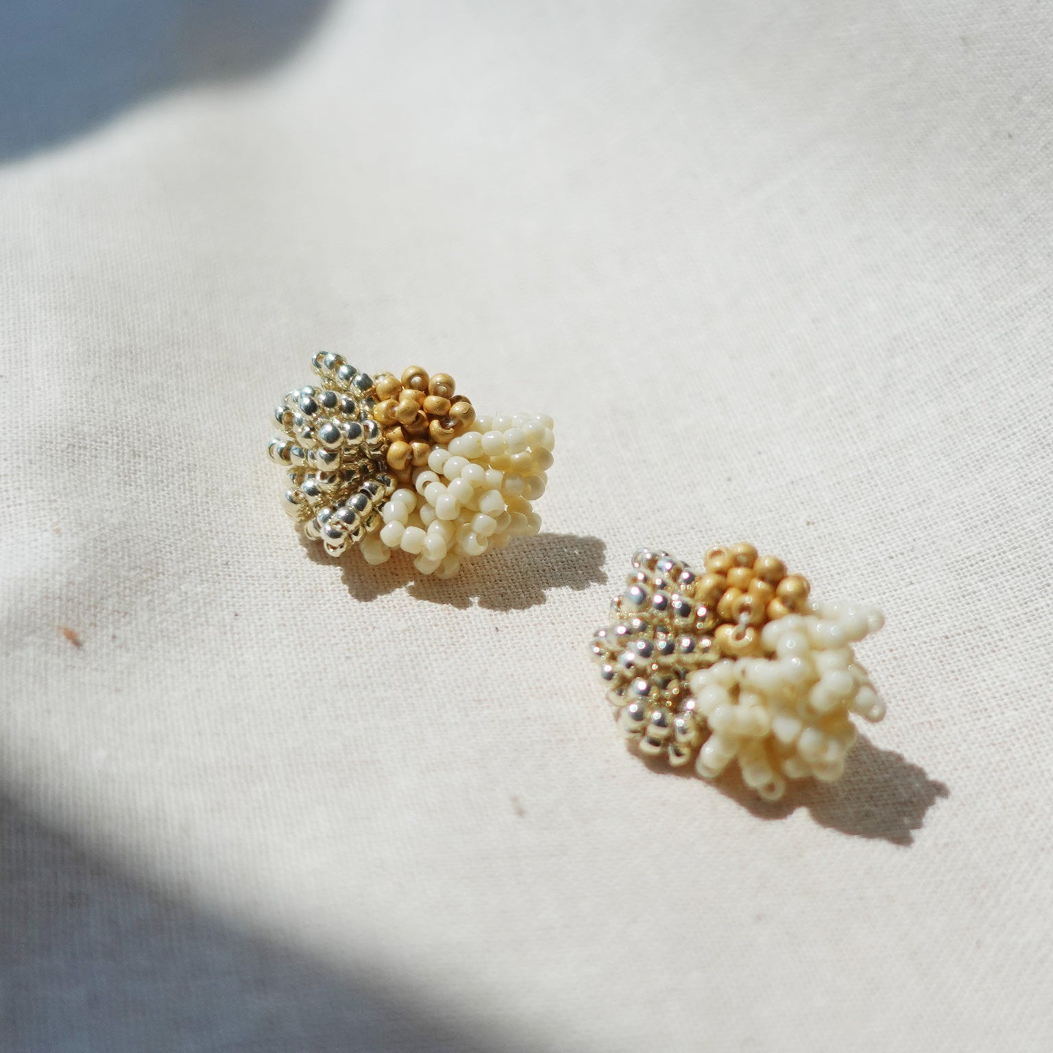 Garde Stud Earrings in Mustard Yellow Left