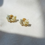 Garde Stud Earrings in Mustard Yellow Right