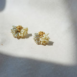 Garde Stud Earrings in Mustard Yellow Right