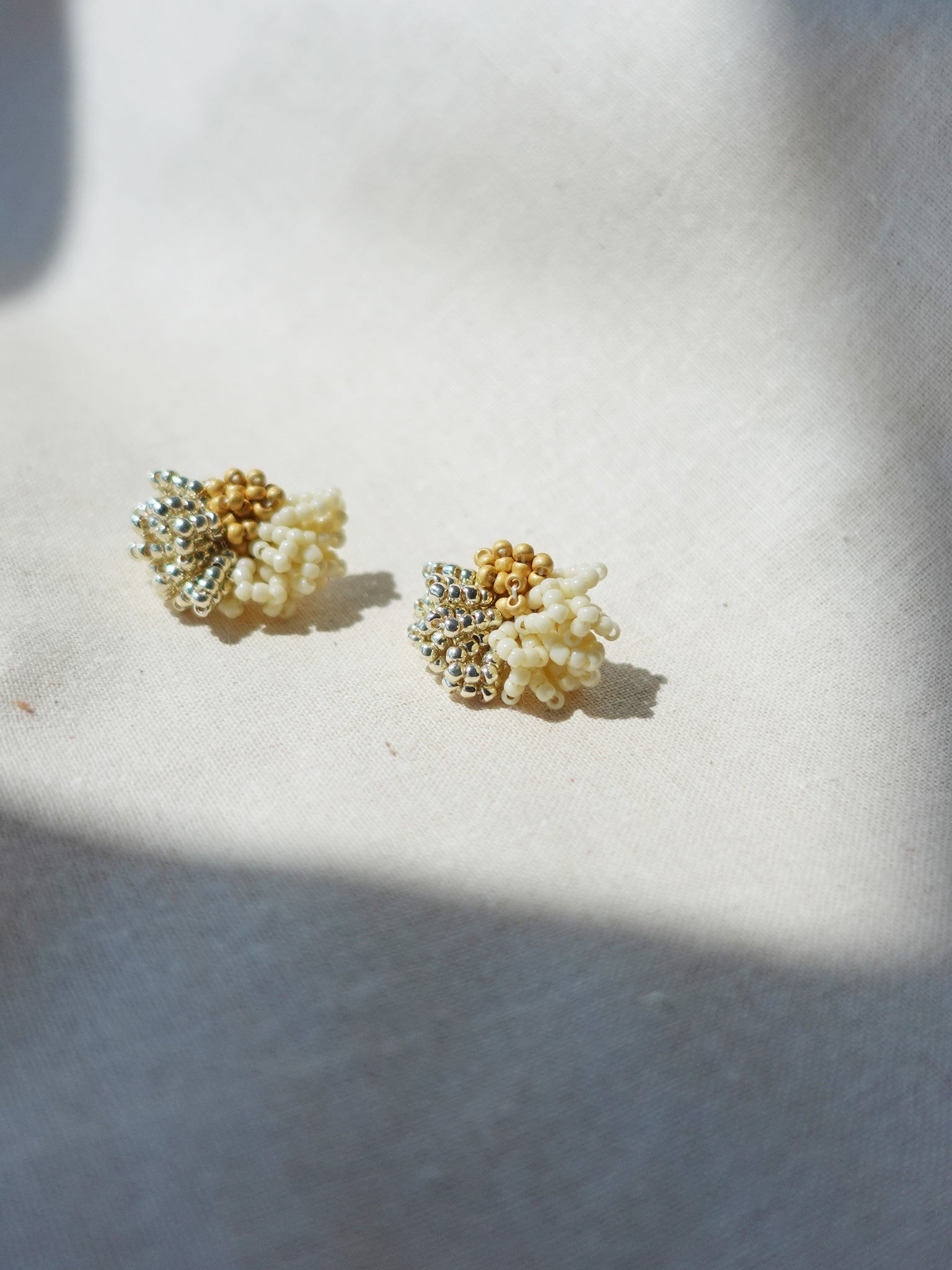 Garde Stud Earrings in Mustard Yellow Right