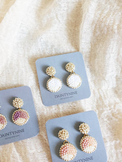 Goldie Drop Earrings in Cloud White Card Group