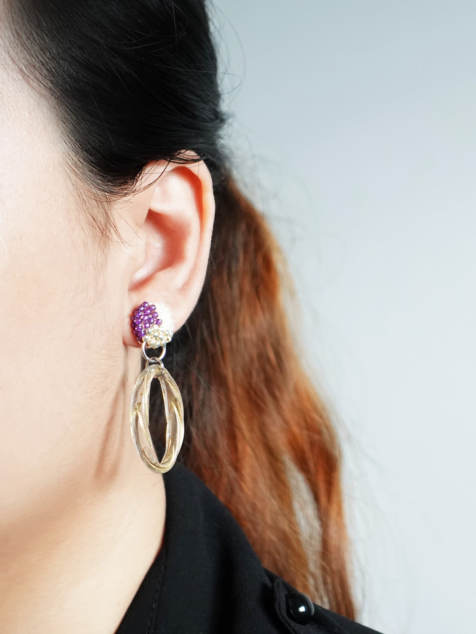 Haven Earrings in Royal Purple Model
