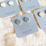 Josie Stud Earrings in Smoke Grey Card