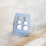 Juno Earrings in Cloud White Card Front