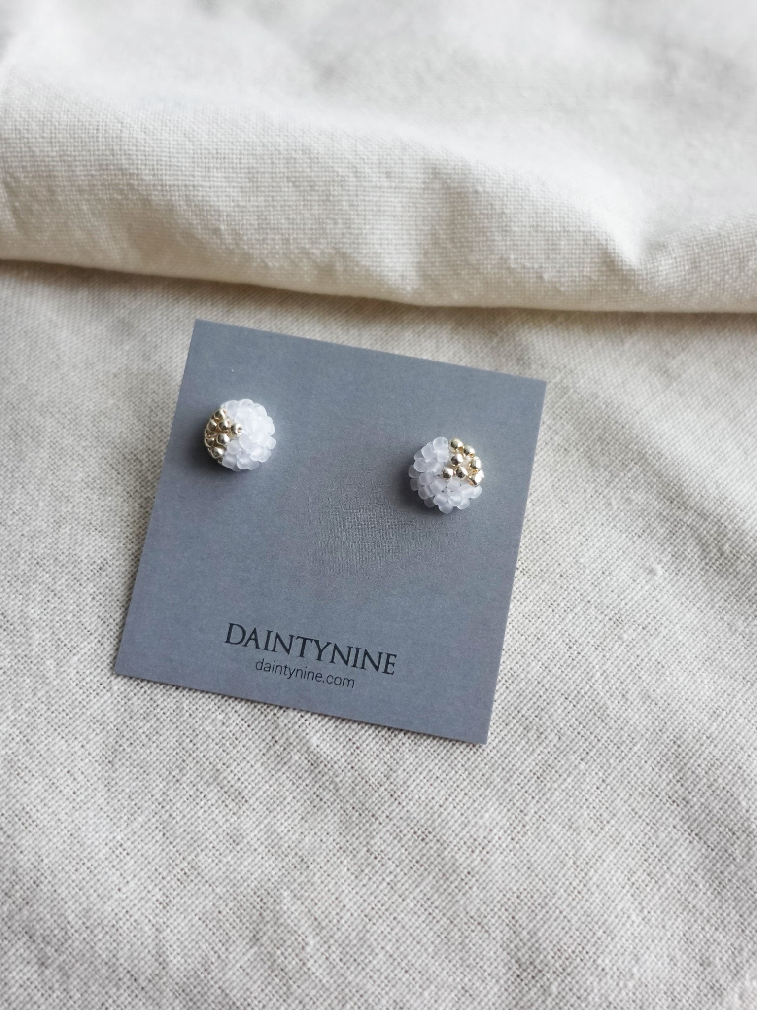 Kai Stud Earrings in Cloud White Card