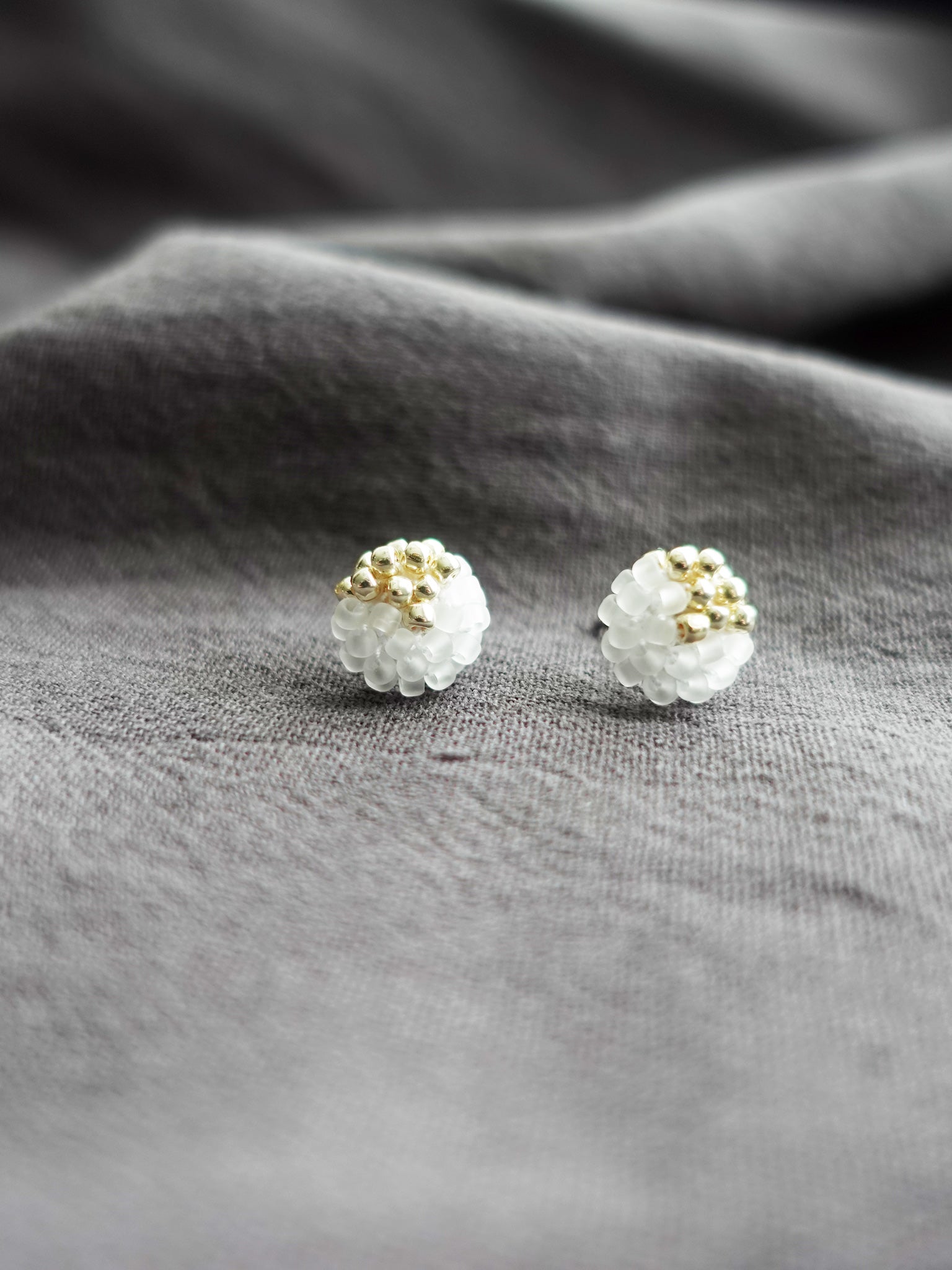 Kai Stud Earrings in Cloud White Left