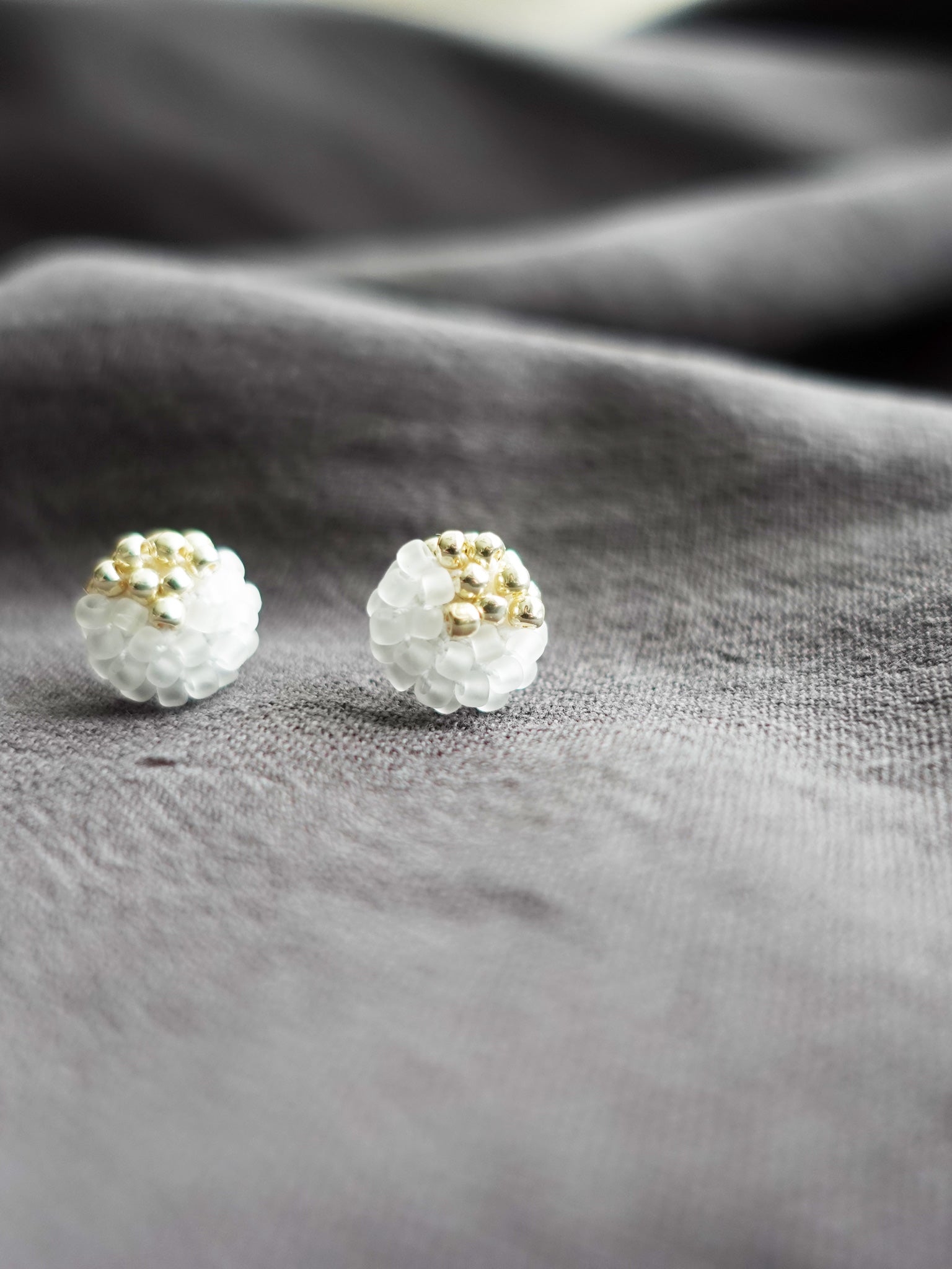 Kai Stud Earrings in Cloud White Right