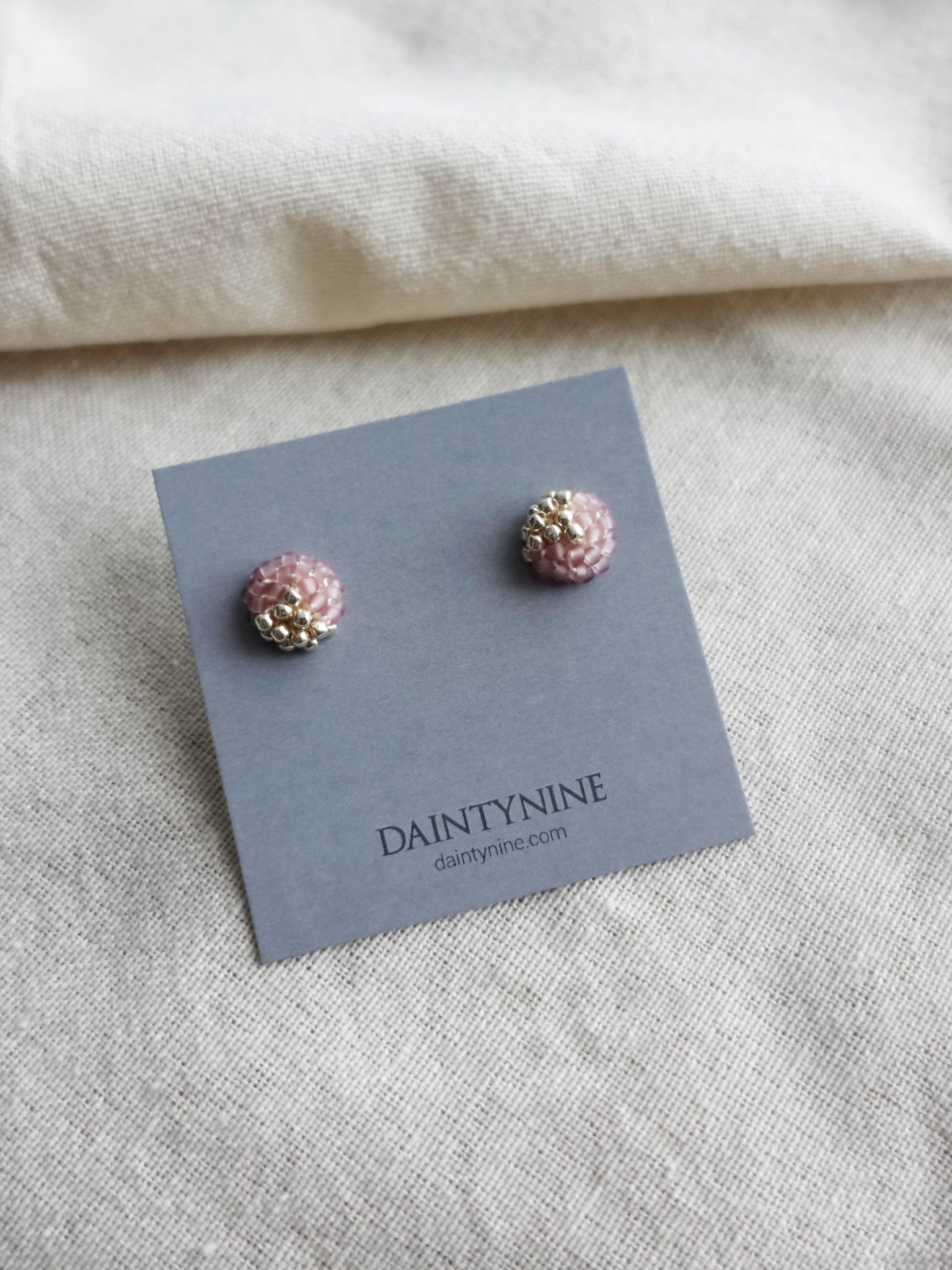 Kai Stud Earrings in Mauve Purple Card